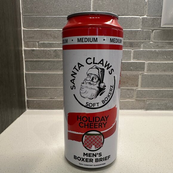 Santa Claws Holiday Cheer Men’s Boxer Briefs - Size Medium - NEW - Picture 1 of 9